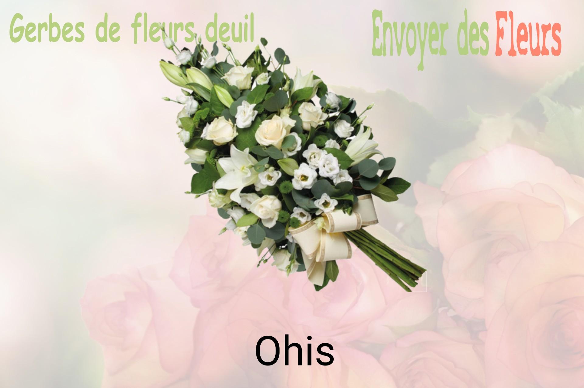 Gerbe de fleurs de deuil livrée à Ohis